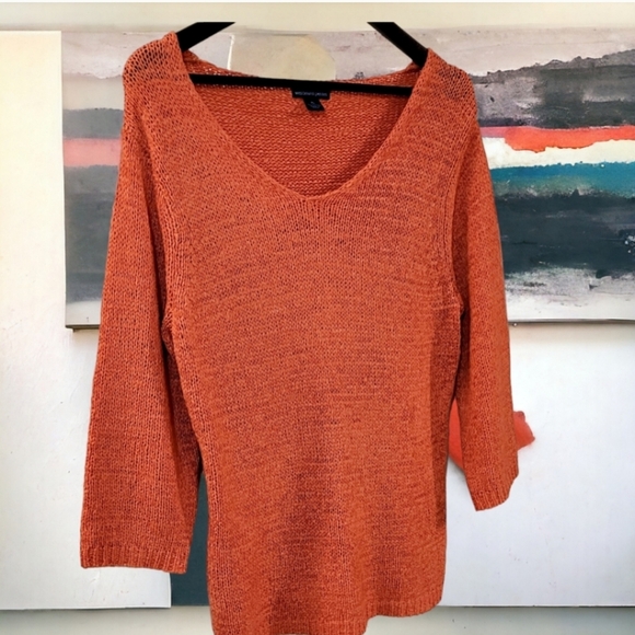 Slouchy Bohemian 3/4 sleeve cable knit oversized sweater - Picture 4 of 7